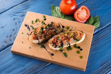 Sandwich with tomatoes, vegetables and greens