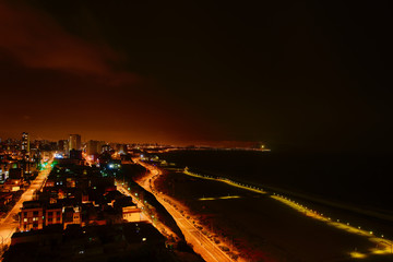 The Pacific Ocean coast on Peru's capital Lima