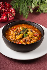 Traditional rustic homemade soup