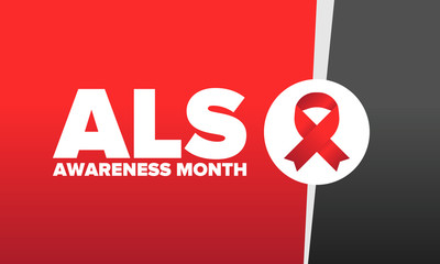ALS Awareness Month. Amyotrophic lateral sclerosis. Annual campaign is held in May in United States. Control and protection. Prevention campaign. Medical health care concept. Vector illustration