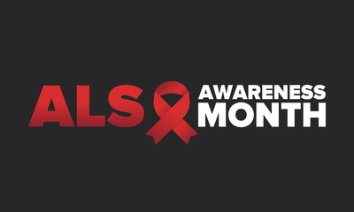 ALS Awareness Month. Amyotrophic lateral sclerosis. Annual campaign is held in May in United States. Control and protection. Prevention campaign. Medical health care concept. Vector illustration