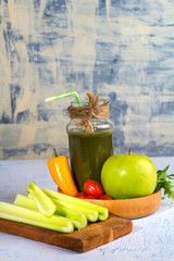 variety of vitamins vegetable smoothie