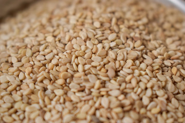 Dried Sesame Seeds  as an abstract background texture