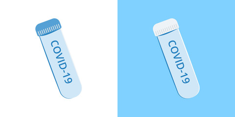 Coronavirus 2019-nCoV blood test tube icon set. Outbreak covid-19
