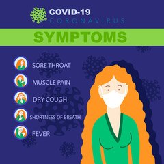 symptoms of covid-19 coronavirus, 2019-nCoV alert, information poster