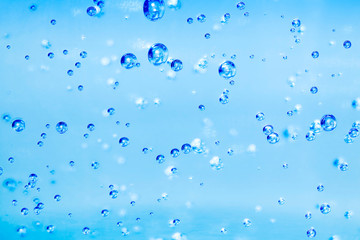 blue liquid with bubbles