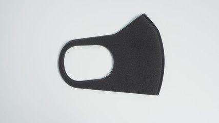 Black face Mask help to protect covid-19 virus and dust and other particle on white background.