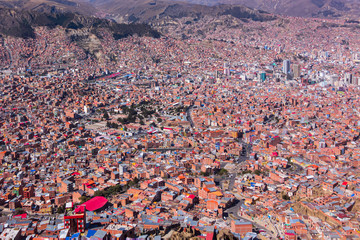 Obraz premium Top view of La Paz (Bolivia).