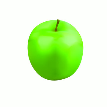 Realistic vector illustration of a green apple. Performed using the mesh gradient tool.