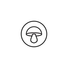 Line art mushroom logo icon design template