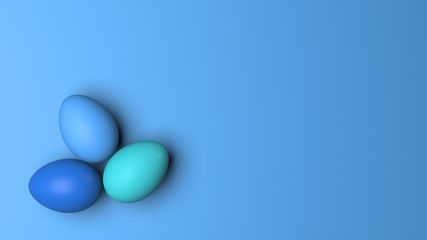 Colored eggs for a religious Easter holiday. 3d illustration