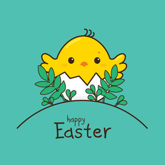 Easter background with chicken