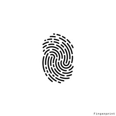Fingerprint. Vector illustration. Isolated fingerprint on white background