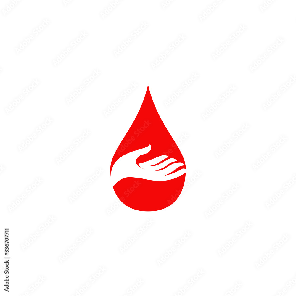 Sticker blood droop icon logo design template