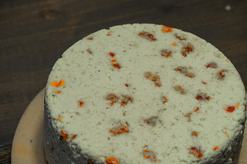 Cheese head and cut natural farm eco