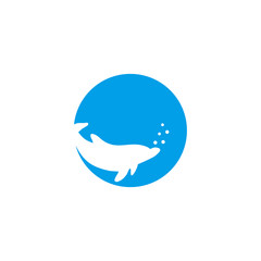 Dolphin icon logo design vector template