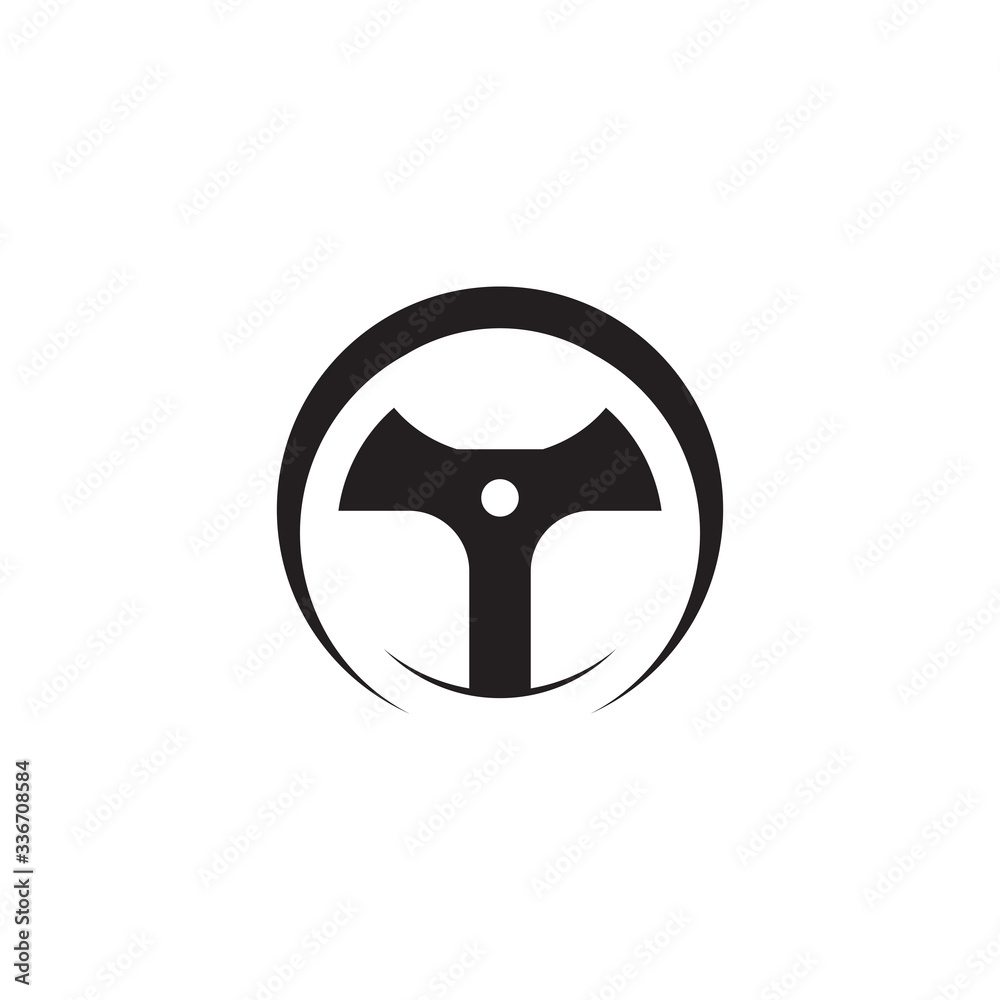 Sticker car steering icon logo design template