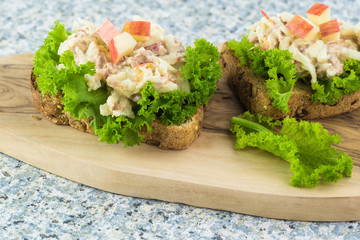 Sandwich with tuna salad.