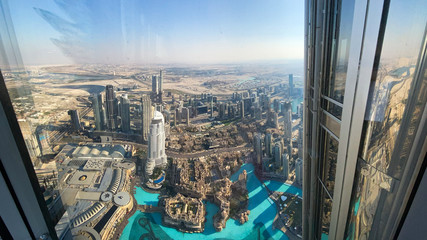 Fototapeta na wymiar panorama view from the Top of burj khalifa in Dubai