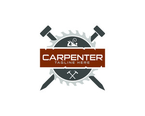 Carpenter logo design template fully vector