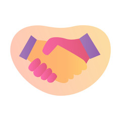business handshake agreement icon with modern color full and fluid shape wave