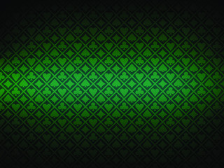 Card suits pattern green design shadow vector illustration
