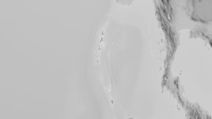 Andaman and Nicobar, India - outlined. Grayscale