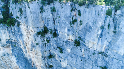 Les gorges de l'Ardèche en France vue du ciel