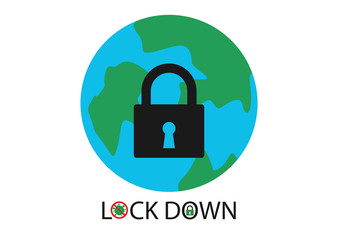 Earth is lockdown due to coronavirus vector, world lockdown vector 