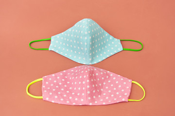diy reusable face masks for viruses. pink background