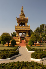 A beautiful view of buddhist temple Wat Saeng Kaew at Chiang Rai, Thailand.