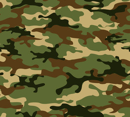 Fototapeta premium Camouflage seamless pattern.Military camo.Print on fabric on paper.Vector