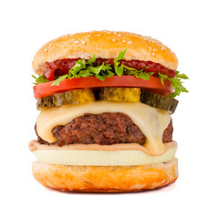 Hamburger on white
