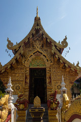 A beautiful view of buddhist temple Wat Saeng Kaew at Chiang Rai, Thailand.