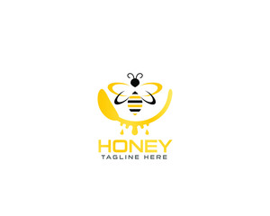 Honey melissa Witness and bee logo design template
