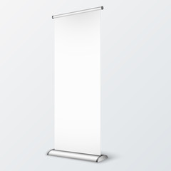 Bank Roll up on White Background. Template Mock up for advertising. 3d Perspective illustration