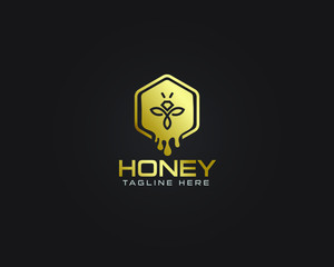 Honey melissa Witness and bee logo design template