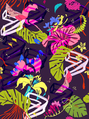 Wild Tropics Floral Seamless Pattern
