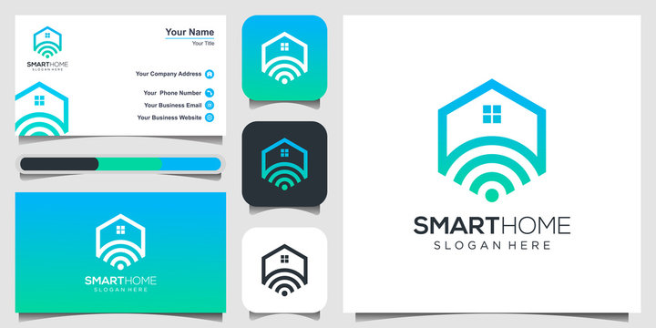 Smart Home Tech Logo Vector. logo design, icon and business card