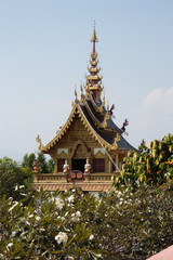 A beautiful view of buddhist temple Wat Saeng Kaew at Chiang Rai, Thailand.