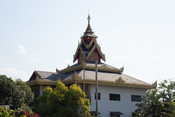 A beautiful view of buddhist temple Wat Saeng Kaew at Chiang Rai, Thailand.