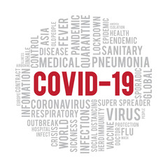 Coronavirus COVID-19 virus in the circle frame