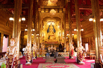 Fototapeta na wymiar A beautiful view of buddhist temple Wat Saeng Kaew at Chiang Rai, Thailand.