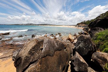 Fototapeta na wymiar rocks and sea, Sydney, Australia