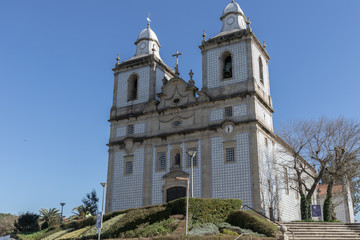 architectural detail of the Sao Cristovao De Ovar parish church