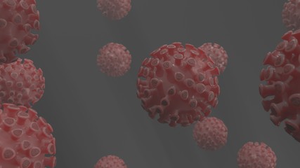 3d illustration of coronavirus cells. COVID-19 pandemic.