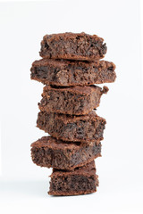 Vegan brownies chocolate plant based diet no animal products on dark background