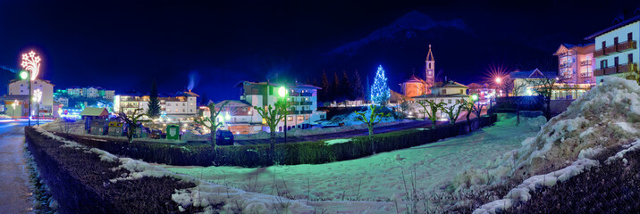 Andalo, Italy: panorama by night 