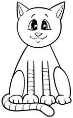 cat or kitten funny character color book page
