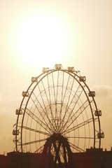 ferris wheel in sunset